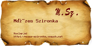 Mózes Szironka névjegykártya